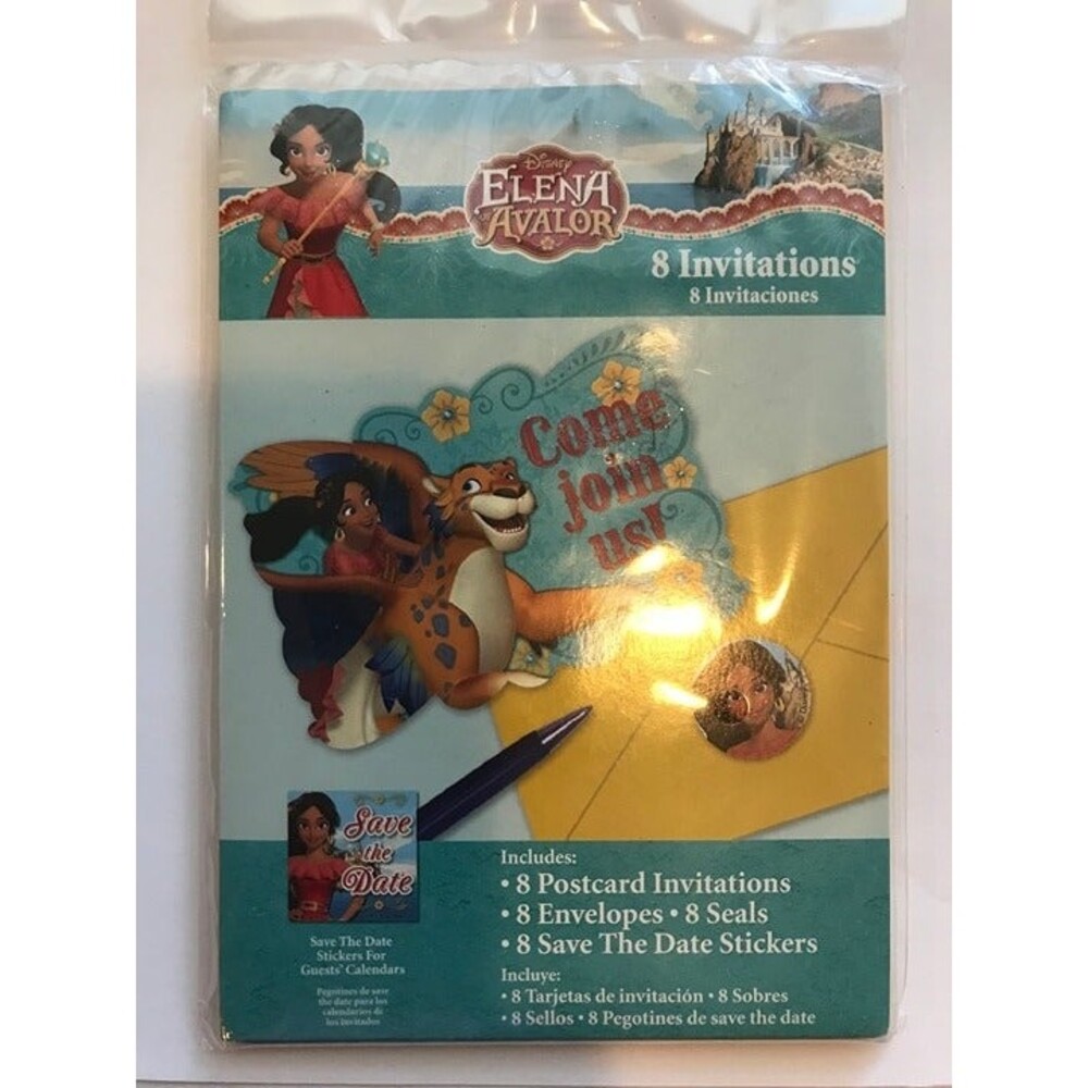 Disney's Elena of Avalor party invitations pack of 8